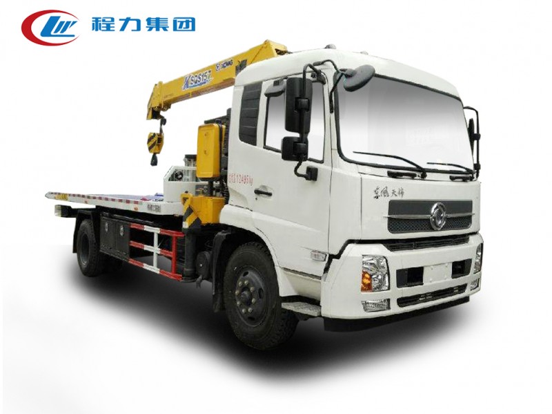 東風(fēng)天錦平板帶吊清障車